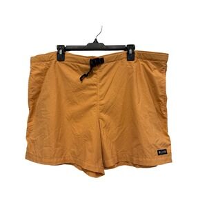 Columbia Sportswear Mens XL Orange Nylon Hiking Water Shorts Buckle Waist 5 inch